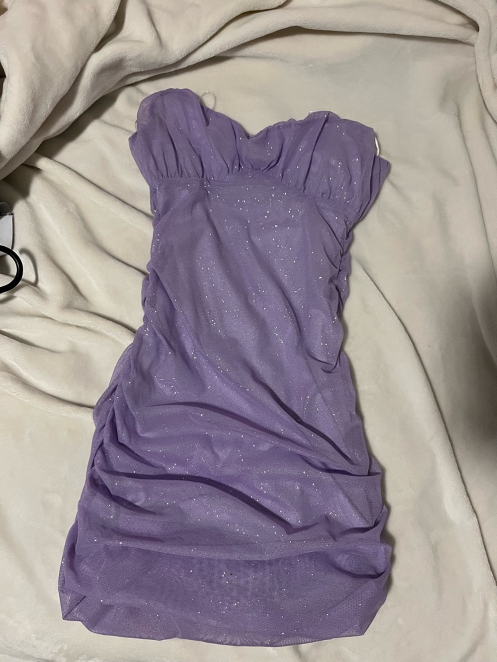 Strapless Lavender Glitter Bodycon Dress
